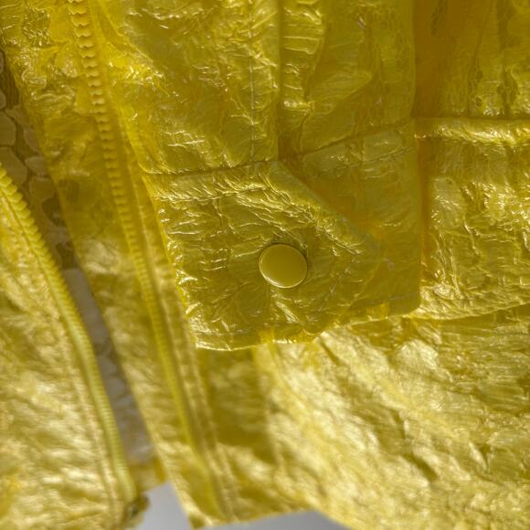 J. Crew Collection Lemon Yellow Coated Lace Jacket Preppy Size Medium - Picture 8 of 10